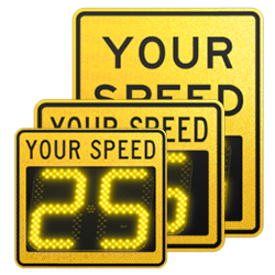 speedcheck-12 yellow static signs