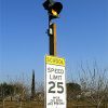Carmanah's R829C solar-powered school zone flashing beacon installed in Stanislaus County, CA.