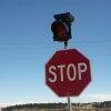 solar LED 24-hour stop sign flashing beacon hero shot