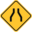 street narrowing warning sign icon
