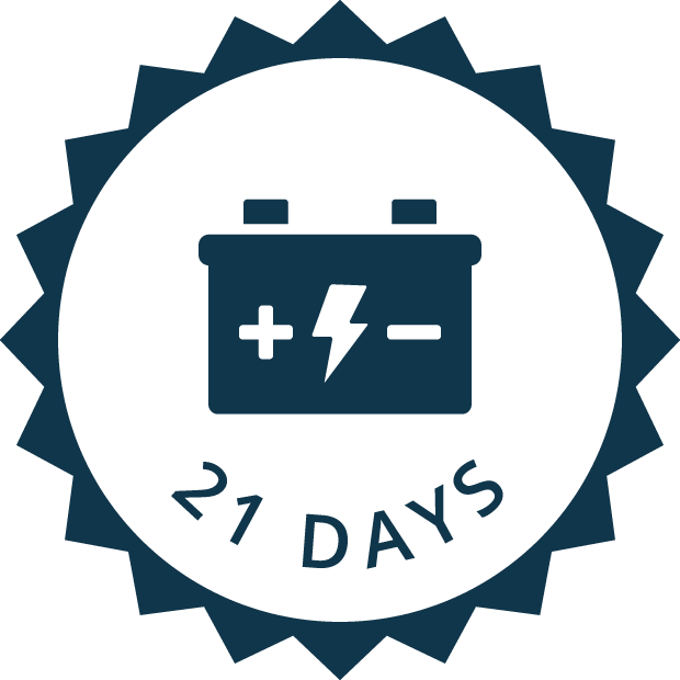 21 day battery life icon