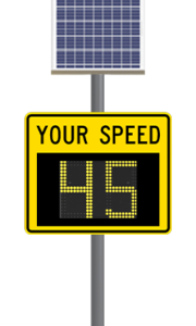 SPEEDCHECK-MX 18 inch front view with a 48x40 sign size