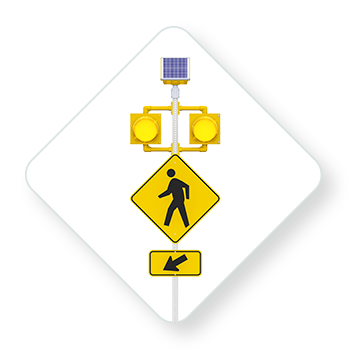 circular crosswalk beacons home icon