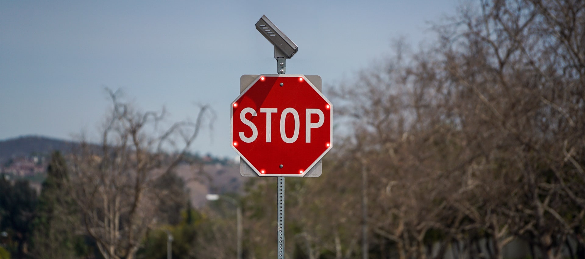 led enhanced signs on stop sign