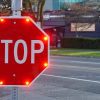 solar powered led enhanced stop sign application banner