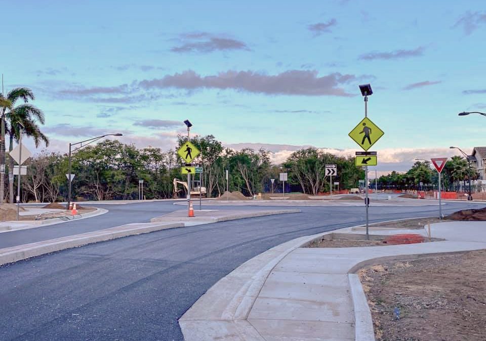 New roundabout with flashing beacons brings pedestrian safety to Maui