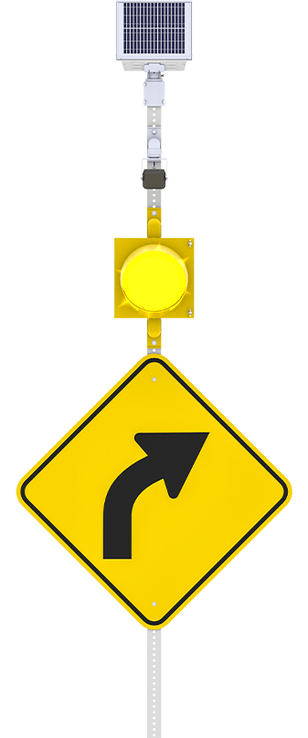 r247-e vehicle detection system curve ahead sign
