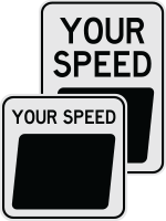 speedcheck-15 white sign sizes