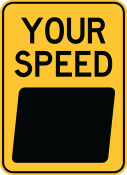speedcheck-18 yellow sign