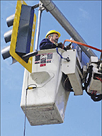 Installing new street sign