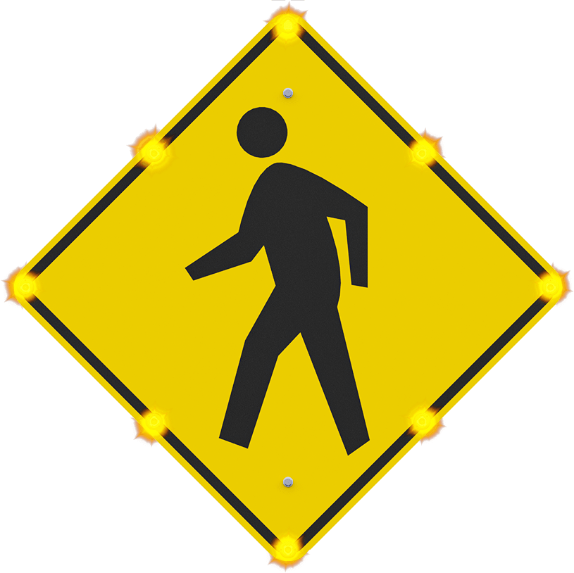 w11-2 led enhanced crosswalk sign